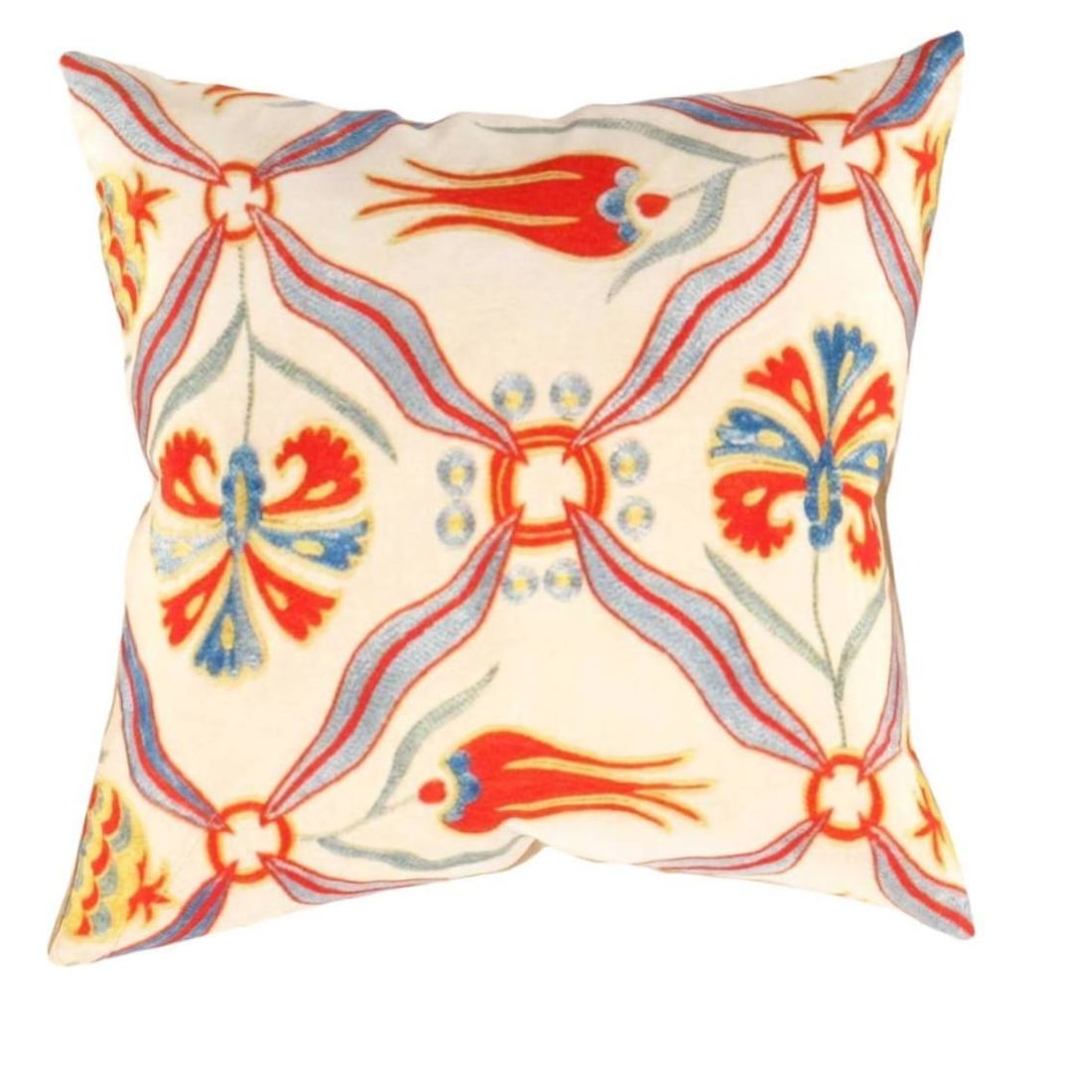 Turkish Suzani Design pillow 20"x20": Turkish Suzani Design pillow 20"x20" - New, Suzani, Handmade , Pure Silk, 300 -TSP 303M- 862.This item is part of our fine auction collection which includes many fine home accessories including antiqu