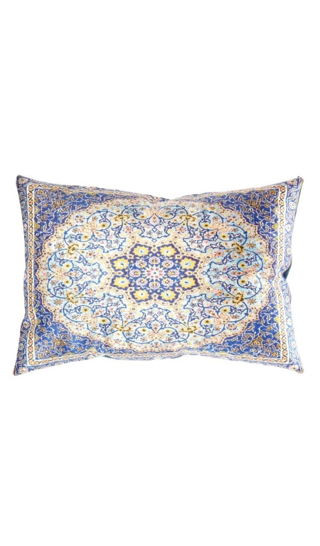 Persian Velvet Pillow 16'' X 24'': Persian Velvet Pillow 16'' X 24'' - New, Isfahan, N/A, Velvet Silk, 300 -TIR 255- 862.This item is part of our fine auction collection which includes many fine home accessories including antique rugs,