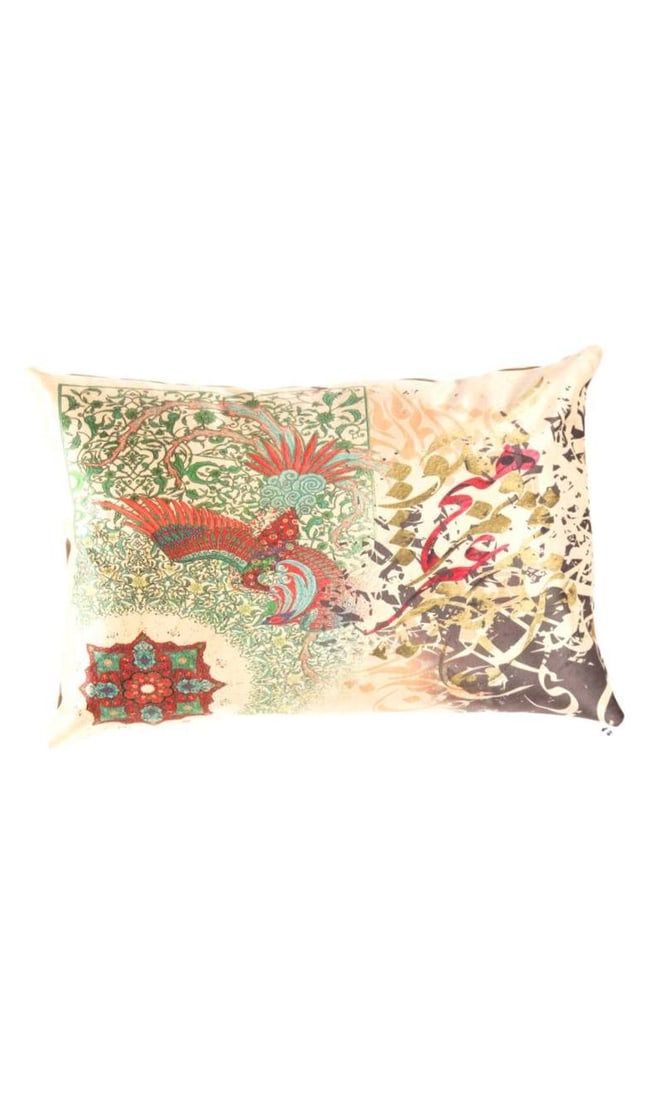 Traditional Calligraphy Velvet Pillow 16'' X 24'': Traditional Calligraphy Velvet Pillow 16'' X 24'' - New, Isfahan, N/A, Velvet Silk, 300 -TIR 240- 862.This item is part of our fine auction collection which includes many fine home accessories includi