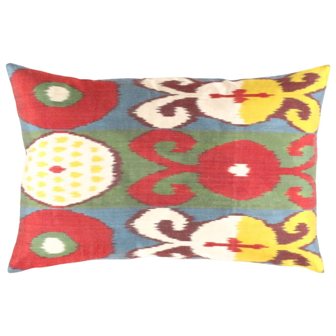 Turkish L Blue Silk Ikat pillow 16' x 24": Turkish L Blue Silk Ikat pillow 16' x 24" - New, Ikat, Handmade , Pure Silk, 300 -TI 64- 862.This item is part of our fine auction collection which includes many fine home accessories including antiqu