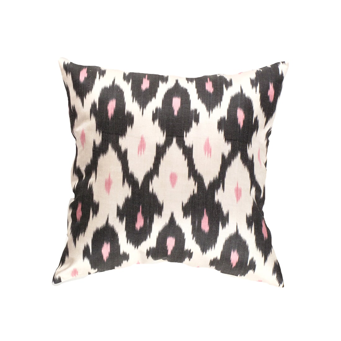 TI 301 Black Decorative Accent Ikat Pillow 20'' X 20'': TI 301 Black Decorative Accent Ikat Pillow 20'' X 20'' - New, Ikat, Hand-made, Pure Silk, 300 -TI 301- 862.This item is part of our fine auction collection which includes many fine home accessories in
