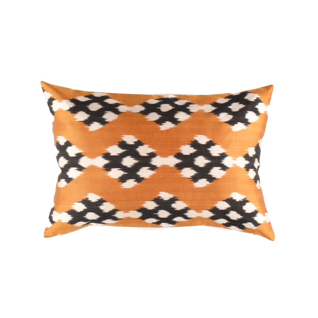 TI 264 Orange Soft Silk Ikat Pillow 16'' X 24'': TI 264 Orange Soft Silk Ikat Pillow 16'' X 24'' - New, Ikat, Hand-made, Pure Silk, 300 -TI 264- 862.This item is part of our fine auction collection which includes many fine home accessories including
