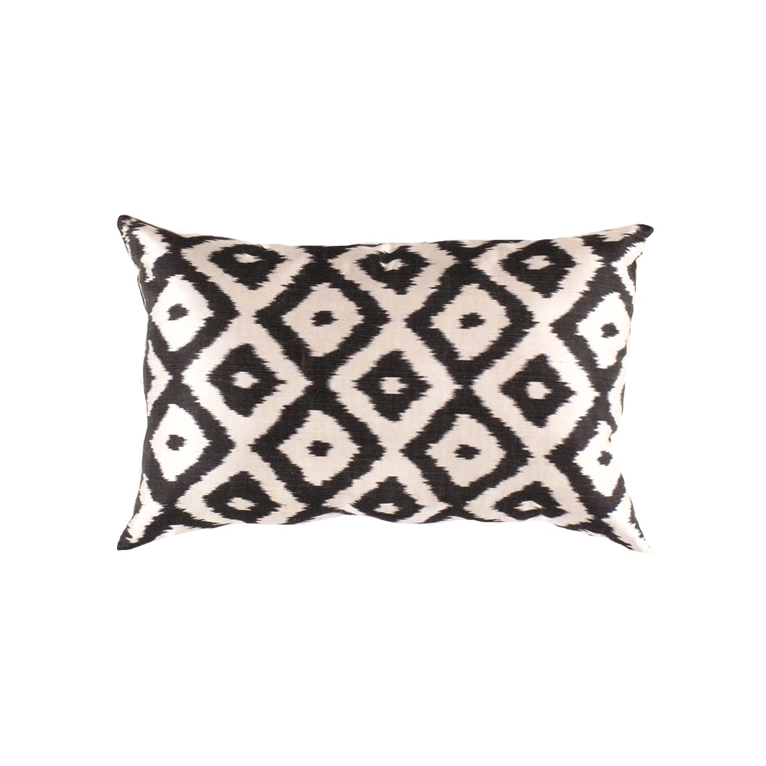 TI 253 Black Decorative Accent Ikat Pillow 16'' X 24'': TI 253 Black Decorative Accent Ikat Pillow 16'' X 24'' - New, Ikat, Hand-made, Pure Silk, 300 -TI 253- 862.This item is part of our fine auction collection which includes many fine home accessories in