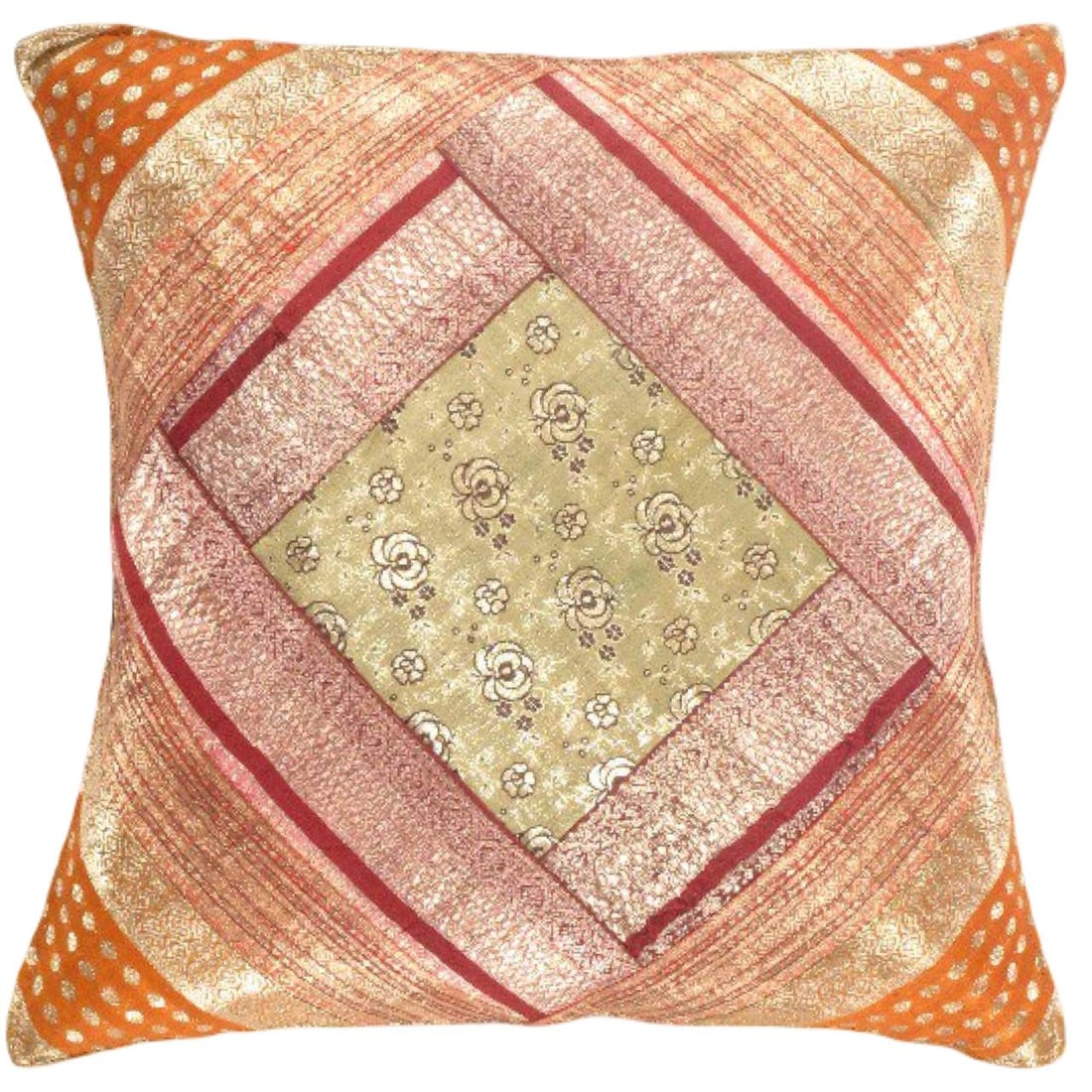 Vintage Sari silk Square Pillow Case 16 ": Vintage Sari silk Square Pillow Case 16 " - N/A, Traditional, Hand-Woven, sari Silk, 300 -PSS 200- 862.This item is part of our fine auction collection which includes many fine home accessories includ