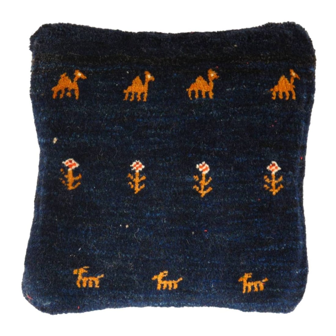 Fine Hand knotted Persian Gabbeh Pillow 14'' X 15'': Fine Hand knotted Persian Gabbeh Pillow 14'' X 15'' - New, Gabbeh, Handmade , Lamb's Wool, 300 -PG 183- 862.This item is part of our fine auction collection which includes many fine home accessories i