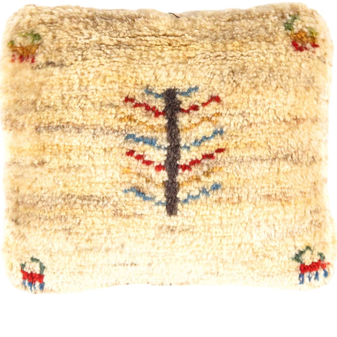 Fine Hand knotted Persian Gabbeh pillow 13'' X 15'': Fine Hand knotted Persian Gabbeh pillow 13'' X 15'' - New, Gabbeh, Handmade , Lamb's Wool, 300 -PG 165- 862.This item is part of our fine auction collection which includes many fine home accessories i