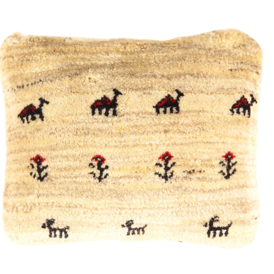 Fine Hand knotted Persian Gabbeh pillow 12'' X 15'': Fine Hand knotted Persian Gabbeh pillow 12'' X 15'' - New, Gabbeh, Handmade , Lamb's Wool, 300 -PG 162- 862.This item is part of our fine auction collection which includes many fine home accessories i