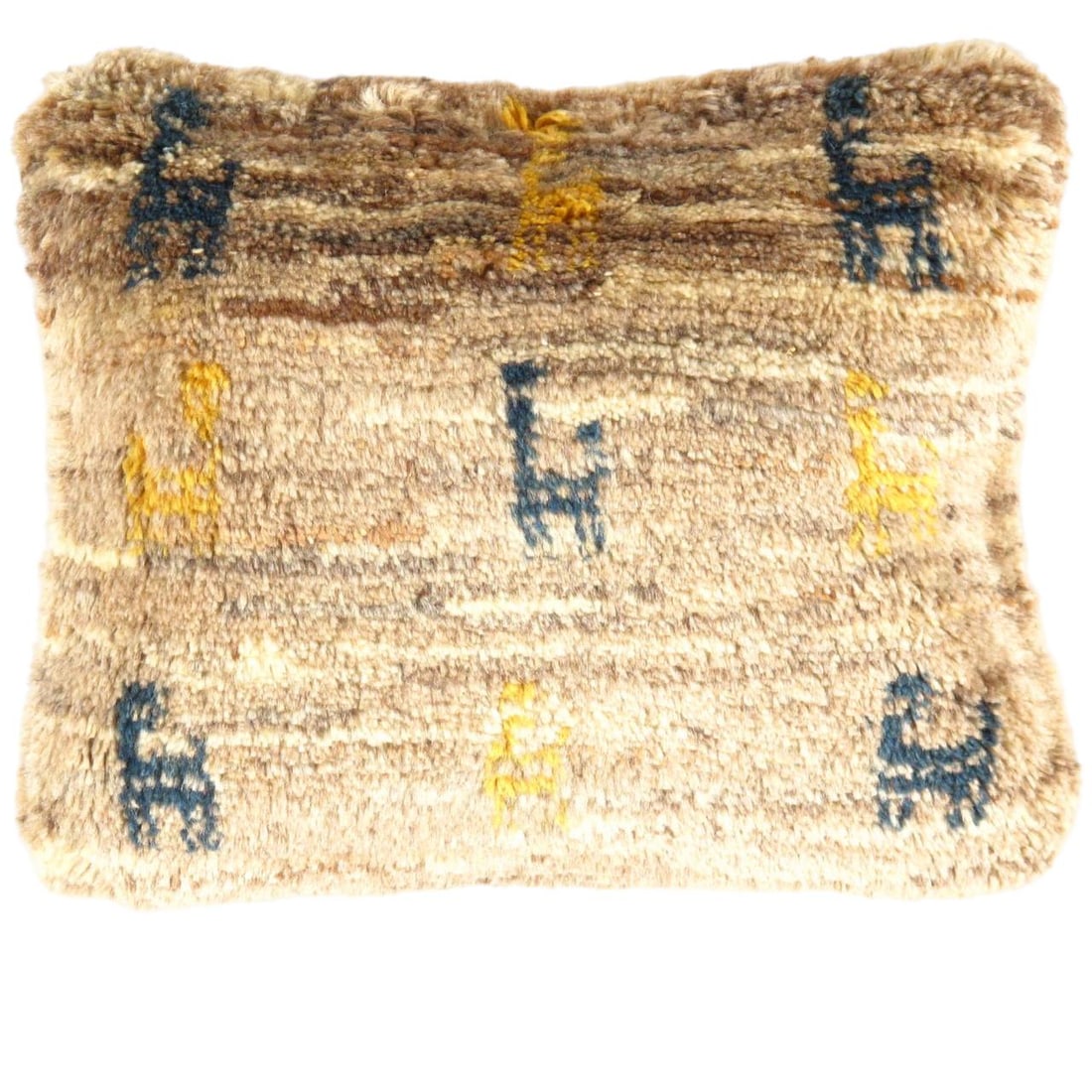 Fine Hand knotted persian Gabbeh pillow 14'' X 17'': Fine Hand knotted persian Gabbeh pillow 14'' X 17'' - New, Gabbeh, Handmade , Lamb's Wool, 300 -PG 119- 862.This item is part of our fine auction collection which includes many fine home accessories i