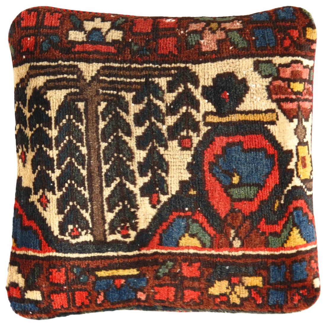 Pasargad Vintage Hand Knotted bakhtiari Rug Pillow (1 of 2)
