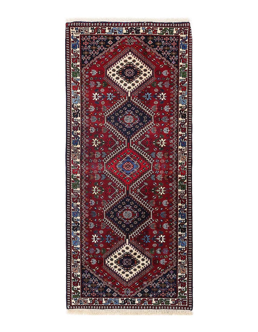 Persian Hand knotted Yalameh Runner 2'9'' X 6'9'': Persian Hand knotted Yalameh Runner 2'9'' X 6'9'' - New, Yalameh, Hand-Knotted, Lamb's Wool, 300 -D13486- 862.This item is part of our fine auction collection which includes many fine home accessories