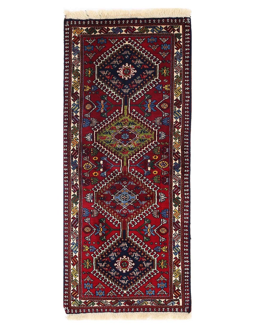 Fine Hand knotted Persian Yalameh runner 2'X4'11": Fine Hand knotted Persian Yalameh runner 2'X4'11" - NEW, Yalameh, Hand-Knotted, Lamb's Wool, 300 -D14024- 862.This item is part of our fine auction collection which includes many fine home accessories