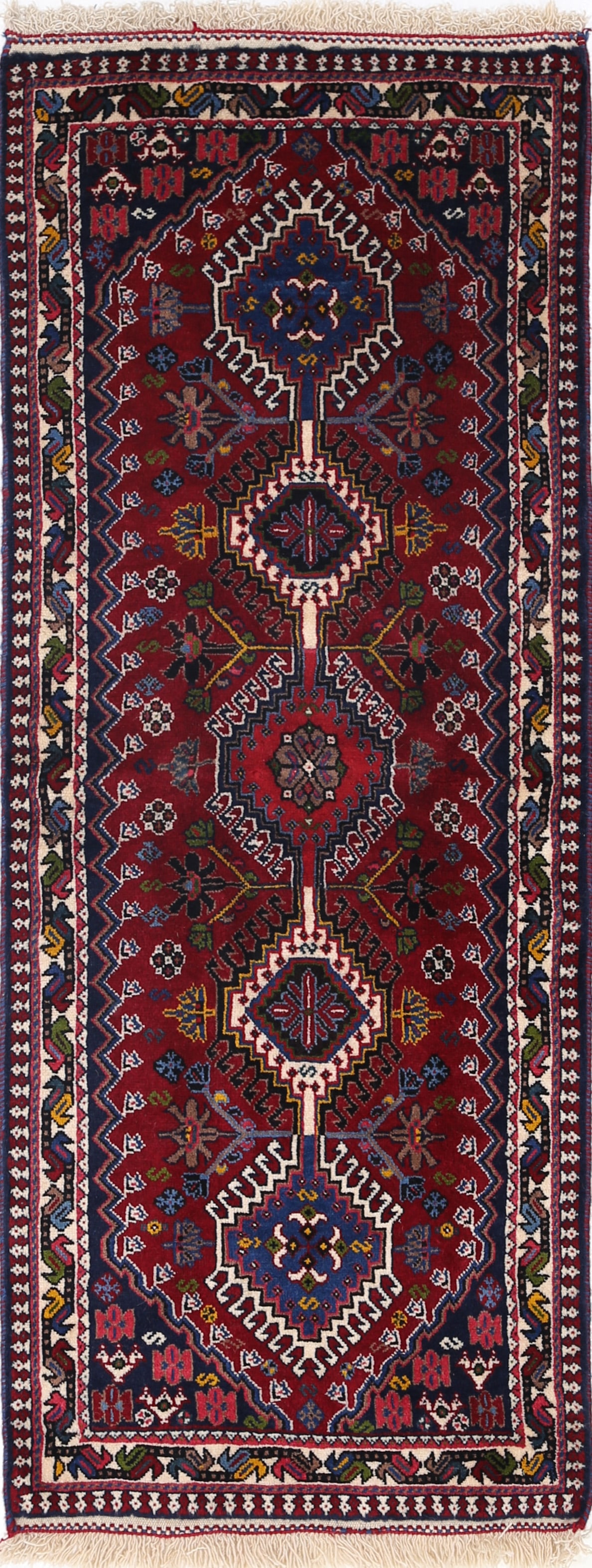 Fine Hand knotted Persian Yalameh runner 2'X5'6": Fine Hand knotted Persian Yalameh runner 2'X5'6" - NEW, Yalameh, Hand-Knotted, Lamb's Wool, 300 -d14027- 862.This item is part of our fine auction collection which includes many fine home accessories