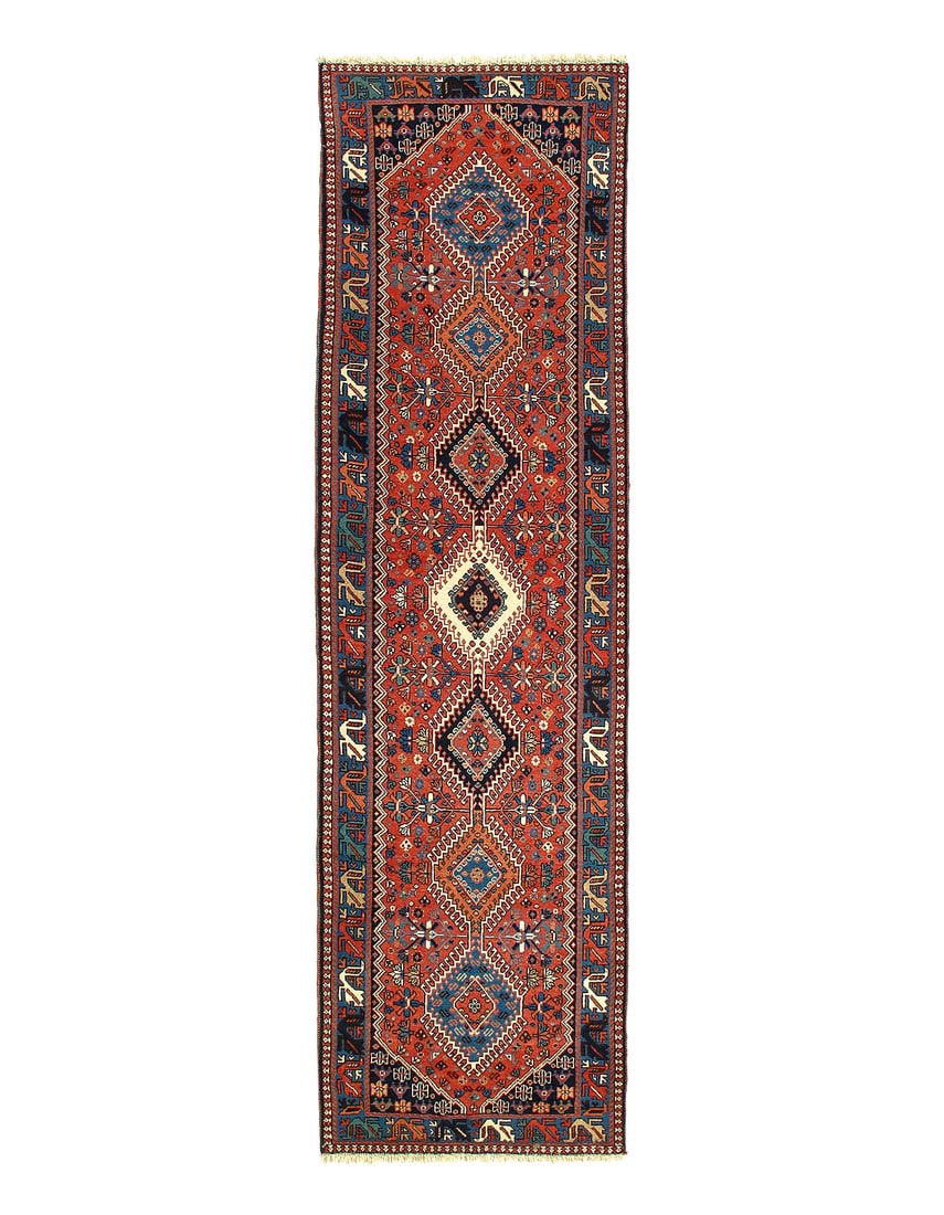 Fine Hand Knotted Persian Yalameh 2'7'' X 9'7'': Fine Hand Knotted Persian Yalameh 2'7'' X 9'7'' - New, Yalameh, Hand-Knotted, Lamb's Wool, 300 -54876- 862.This item is part of our fine auction collection which includes many fine home accessories in