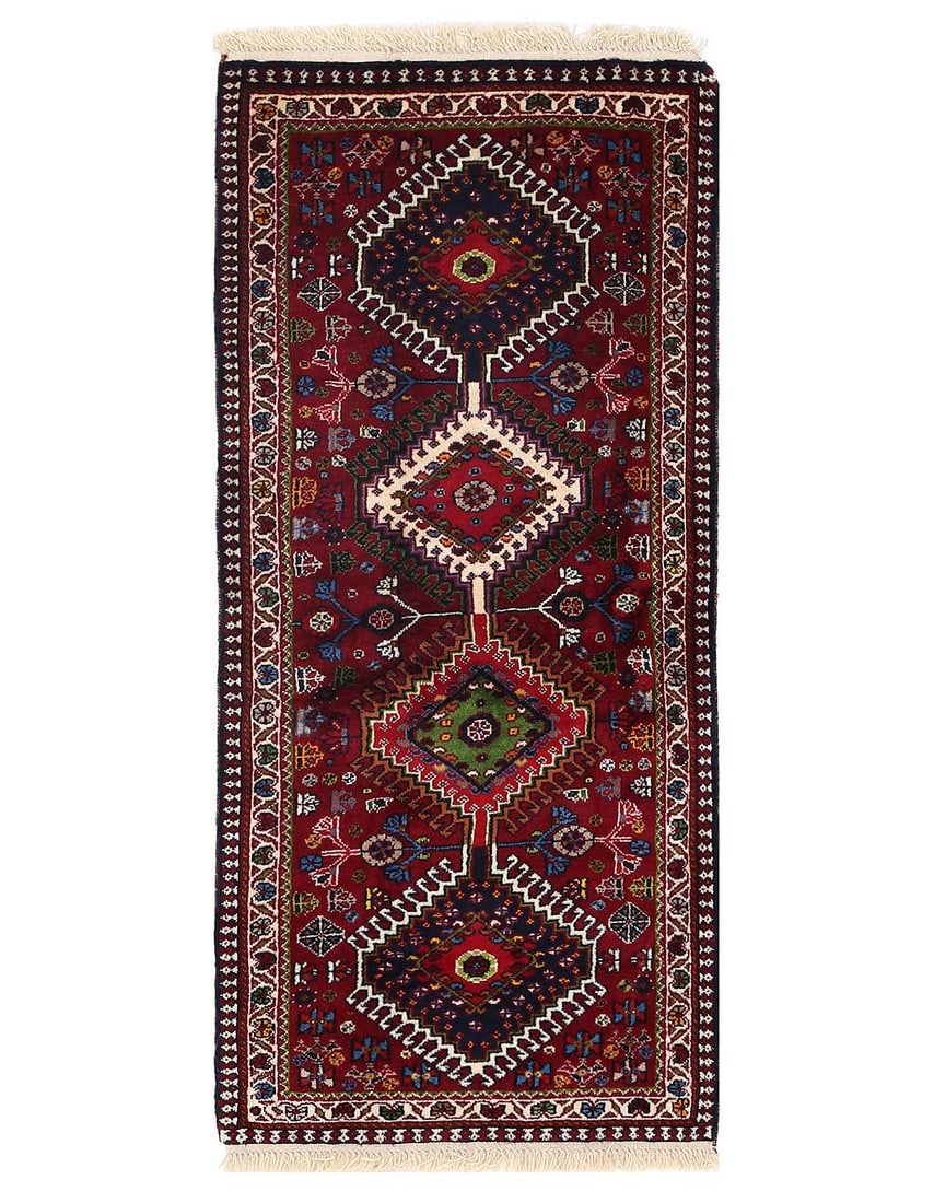 Fine Hand knotted Persian Yalameh runner 2'1" x 4' 10": Fine Hand knotted Persian Yalameh runner 2'1" x 4' 10" - New, Yalameh, Hand-Knotted, Lamb's Wool, 300 -D13972- 862.This item is part of our fine auction collection which includes many fine home access