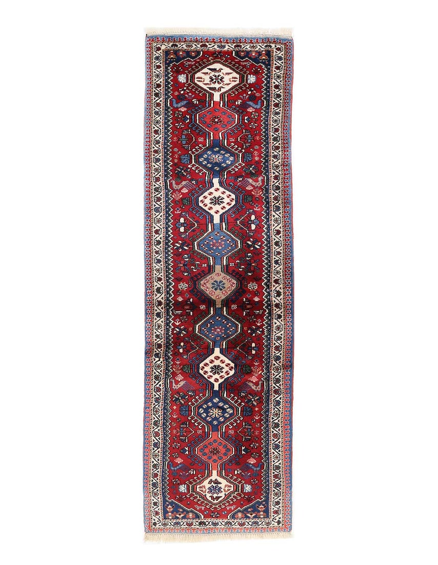 Fine Hand knotted Persian Yalameh runner 2'x7'2": Fine Hand knotted Persian Yalameh runner 2'x7'2" - New, Yalameh, Hand-Knotted, Lamb's Wool, 300 -D13973- 862.This item is part of our fine auction collection which includes many fine home accessories