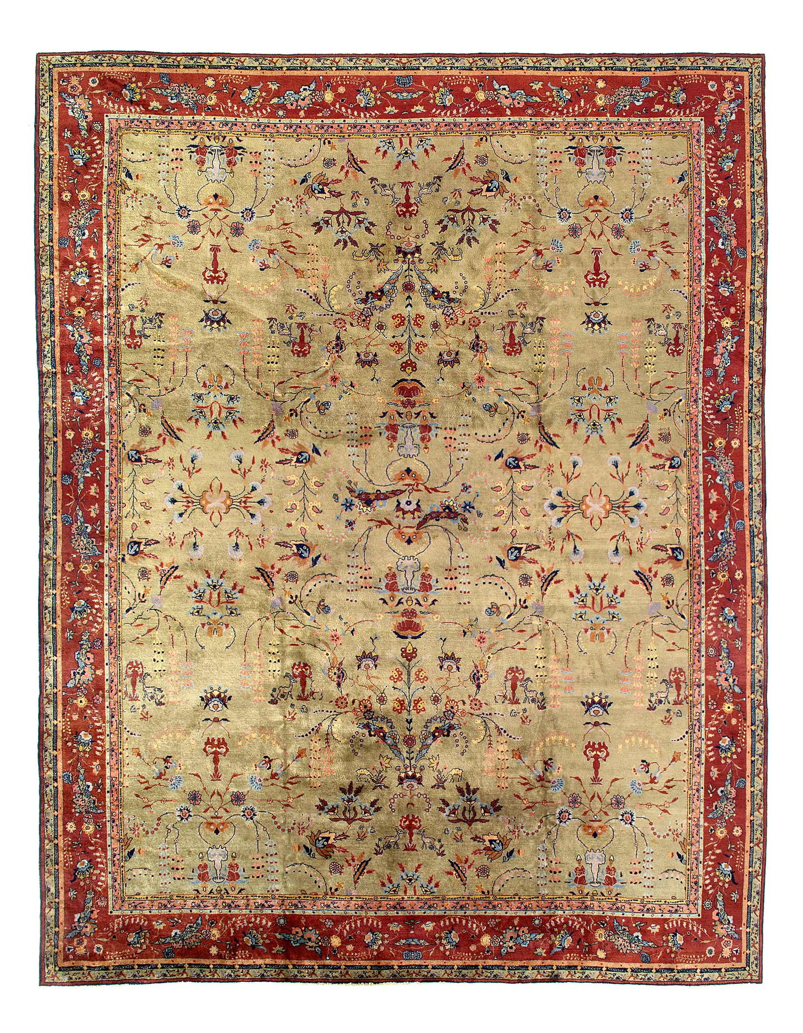 Antique Turkish Anatolia rug 12'9'' X 16'2'': Antique Turkish Anatolia rug 12'9'' X 16'2'' - Circa 1900, Turkish, Hand-Knotted, Lamb's Wool, 300 -D12067- 862.This item is part of our fine auction collection which includes many fine home accessori