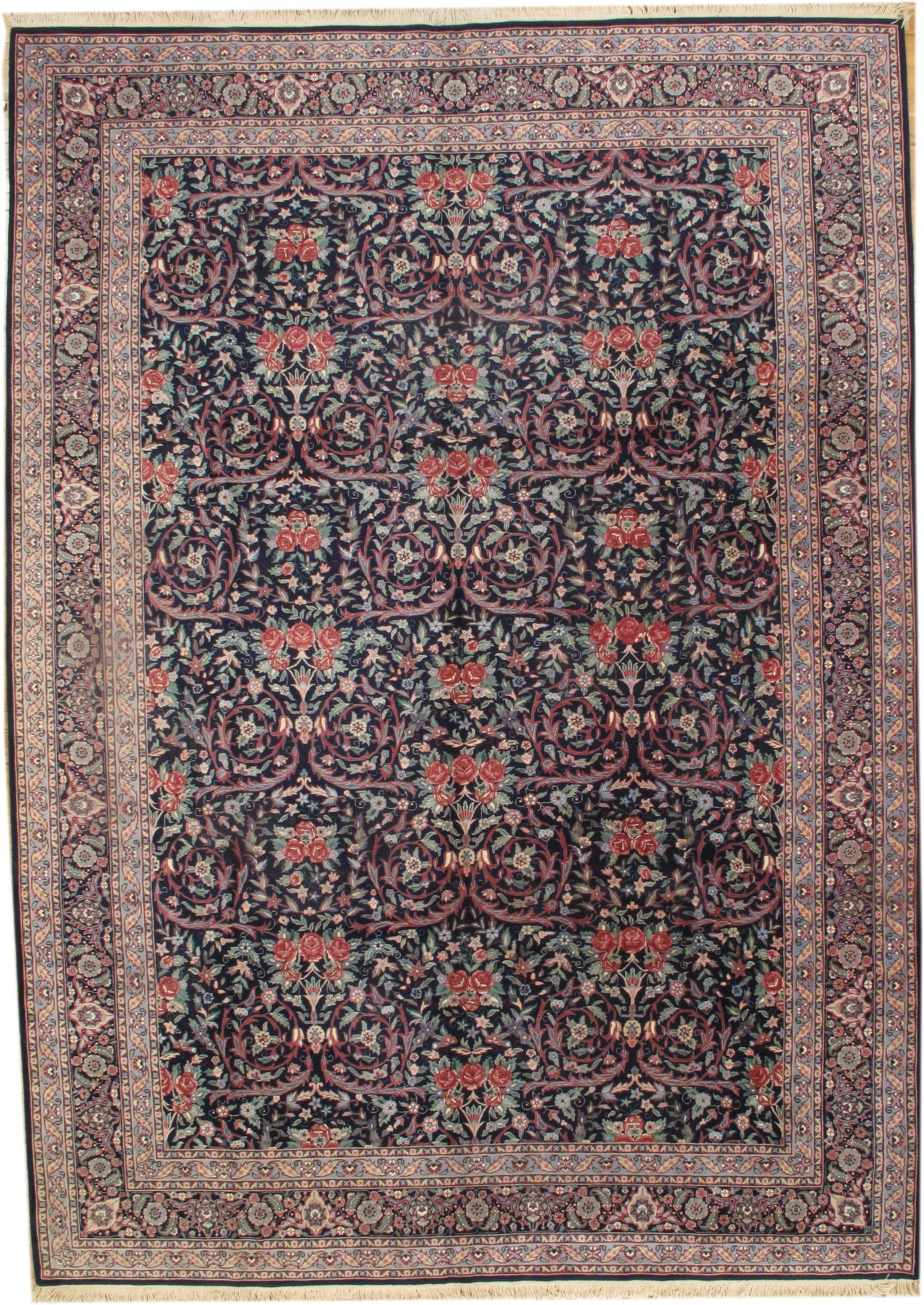 Navy Sino Persian Mostofi Design 10' X 14': Navy Sino Persian Mostofi Design 10' X 14' - New, Traditional, Hand-Knotted, Wool, 300 -D03110- 862.This item is part of our fine auction collection which includes many fine home accessories including