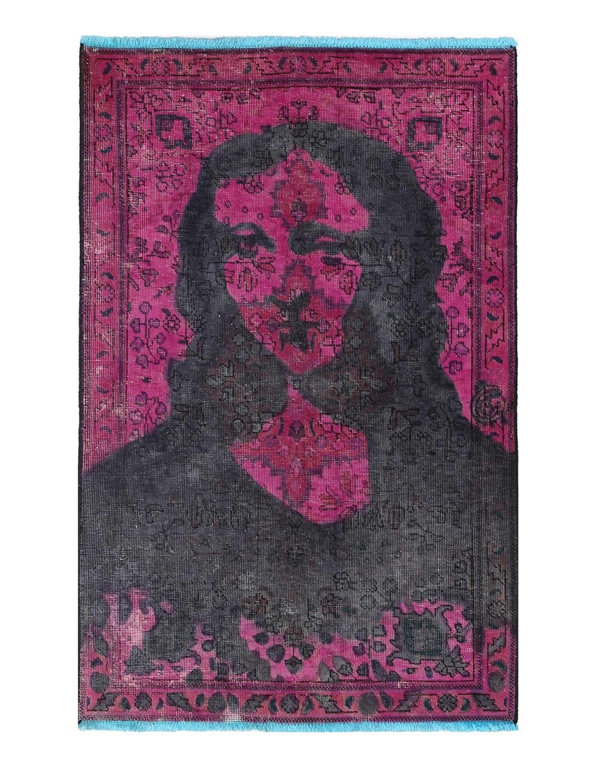 Overdye Mona Lisa authentic handmade Rug 3' X 4'9'': Overdye Mona Lisa authentic handmade Rug 3' X 4'9'' - 1970, Tabriz, Hand-Knotted, Lamb's Wool, 300 -D13408- 862.This item is part of our fine auction collection which includes many fine home accessori