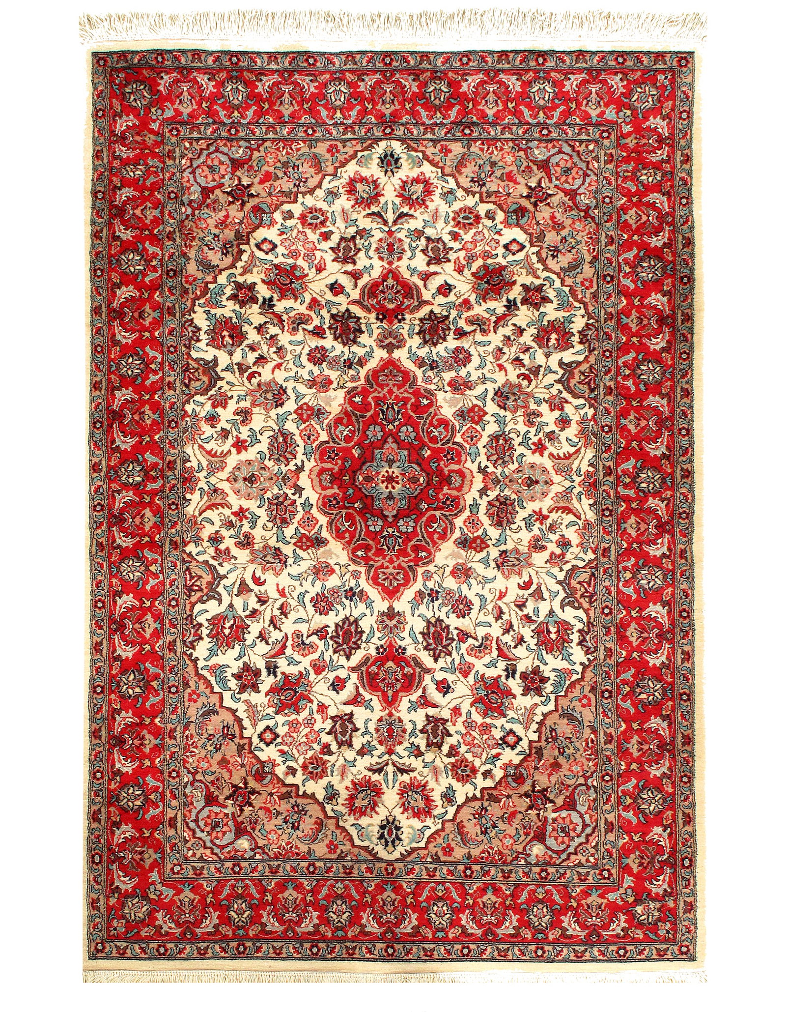 Pak Tabriz Rug - 4'2" x 6'6": Pak Tabriz Rug - 4'2" x 6'6" - New, Tabriz, Hand-Knotted, Lamb's Wool, 300 -D10810- 862.This item is part of our fine auction collection which includes many fine home accessories including antique rug
