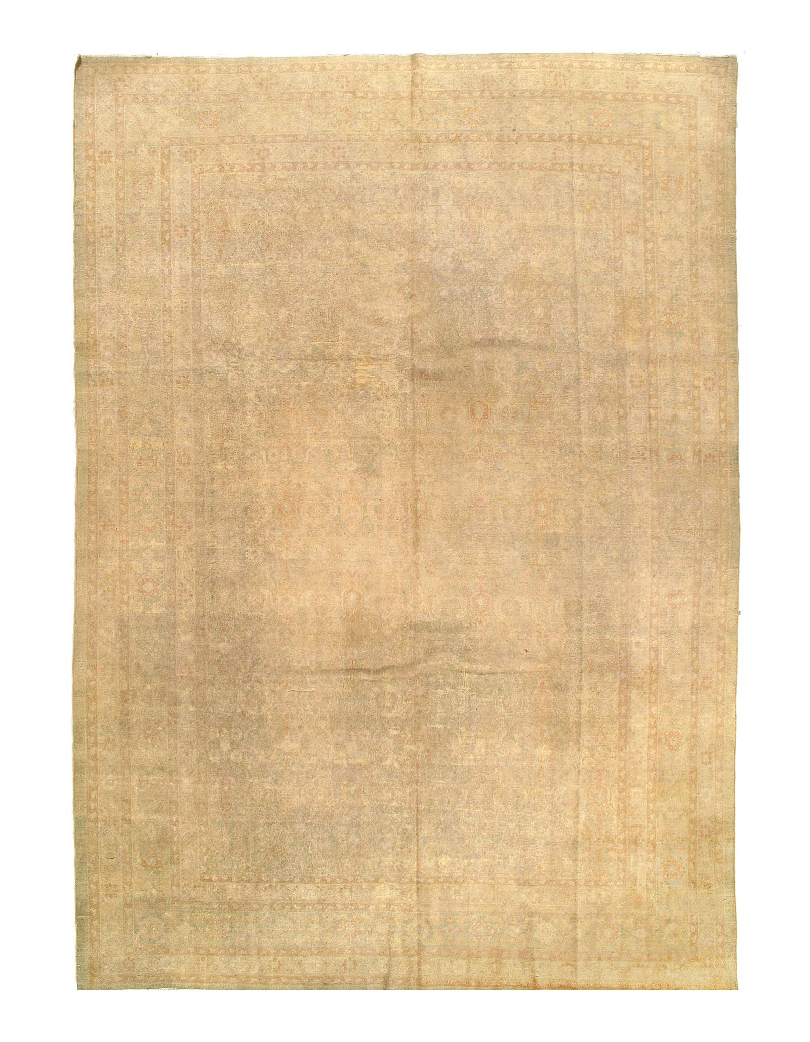 Ivory Fine Hand Knotted Antique Tabriz Rug 9'7'' X 13'11'': Ivory Fine Hand Knotted Antique Tabriz Rug 9'7'' X 13'11'' - Circa 1900, Tabriz, Hand-Knotted, Lamb's Wool, 300 -D08058- 862.This item is part of our fine auction collection which includes many fine h