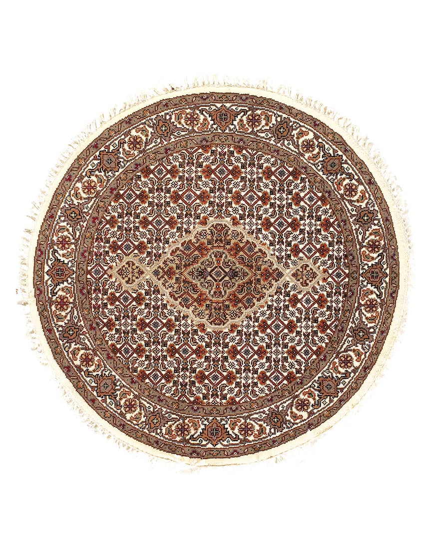 Tabriz Mahi Design Silk & Wool Rug 3'4" X 3'4": Tabriz Mahi Design Silk & Wool Rug 3'4" X 3'4" - NEW, Tabriz, Hand-Knotted, Wool & Silk, 300 -D12538- 862.This item is part of our fine auction collection which includes many fine home accessories inc