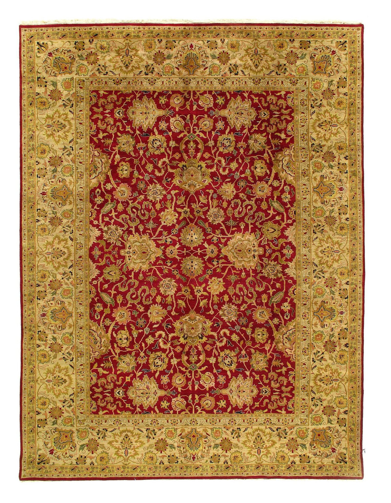Red Color Fine Hand Knotted Tabriz Design Rug 8'9'' X 11'11'': Red Color Fine Hand Knotted Tabriz Design Rug 8'9'' X 11'11'' - New, Tabriz, Hand-Knotted, Lamb's Wool, 300 -28327- 862.This item is part of our fine auction collection which includes many fine home a
