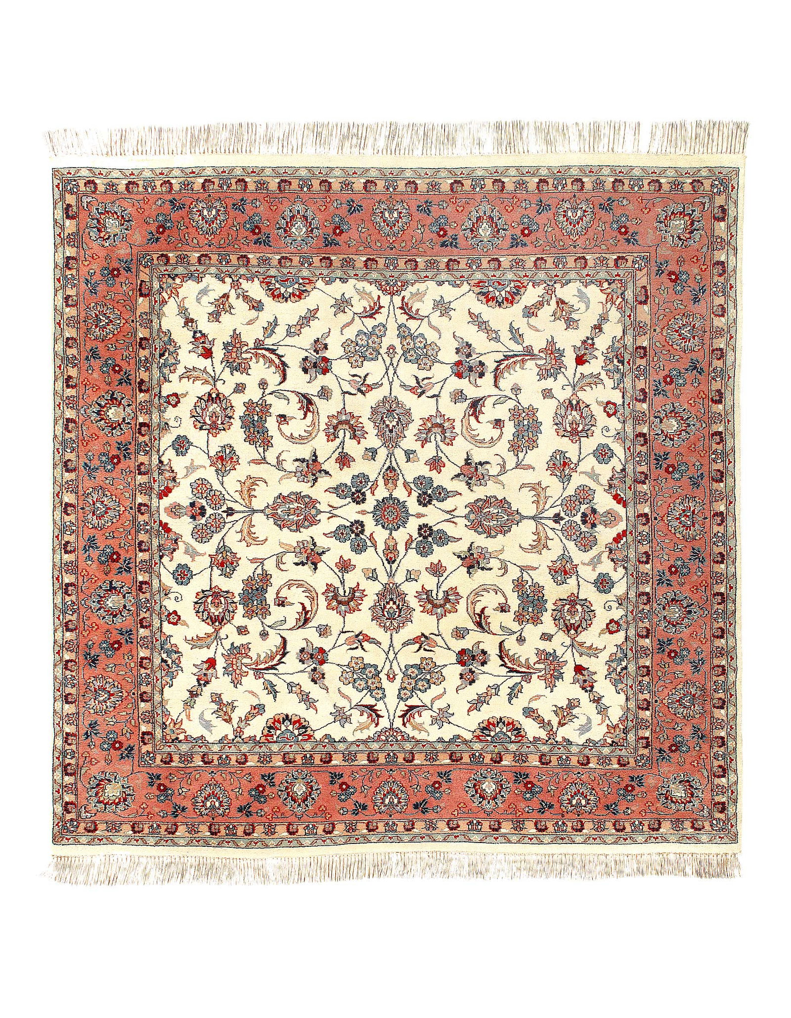 Fine Hand Knotted Pak Persian Tabriz square rug 6' X 6': Fine Hand Knotted Pak Persian Tabriz square rug 6' X 6' - , Tabriz, Hand-Knotted, Lamb's Wool, 300 -D12091- 862.This item is part of our fine auction collection which includes many fine home accessori