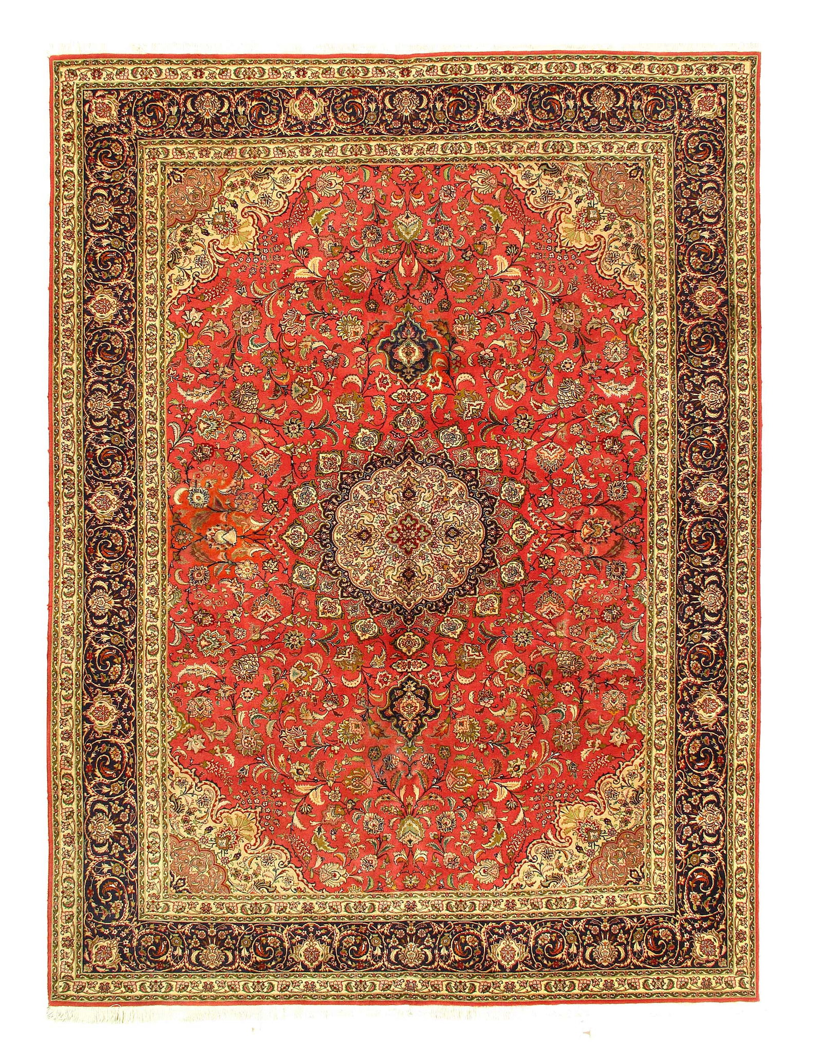Rust Persian silk & wool Tabriz 8'2'' X 11'3'' (1 of 8)