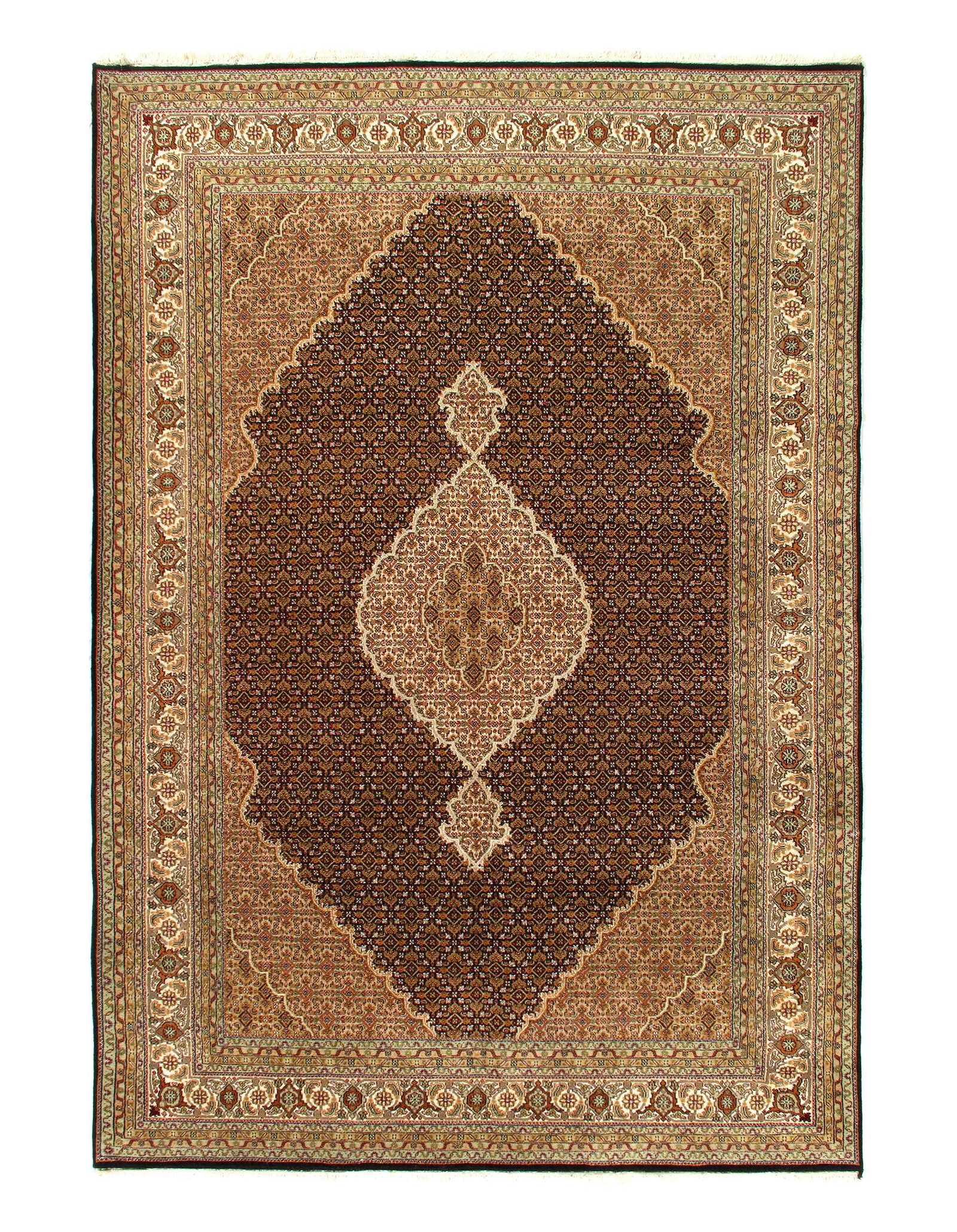 Fine Hand knotted Silk & wool Tabriz design 8' X 11'9'' (1 of 4)