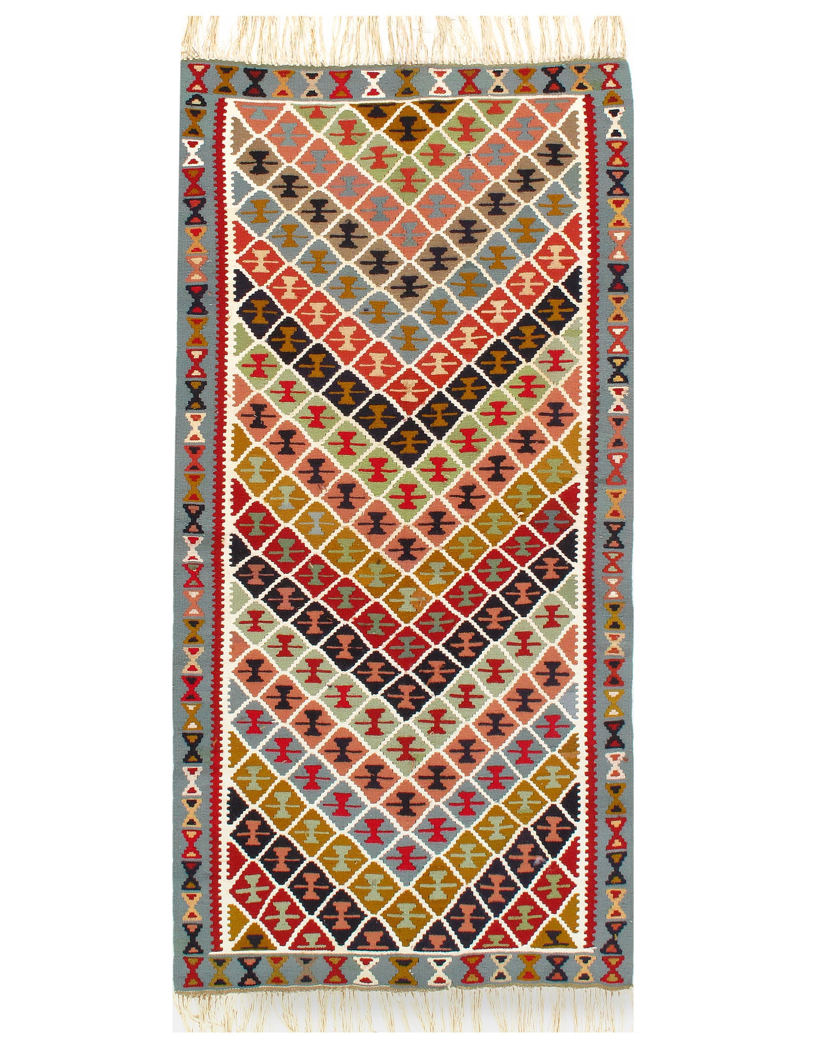 Persian Shiraz Kilim Rug - 3'3" x 6'1": Persian Shiraz Kilim Rug - 3'3" x 6'1" - New, Shiraz, Hand-Knotted, Flat Weave, 300 -D10886- 862.This item is part of our fine auction collection which includes many fine home accessories including an