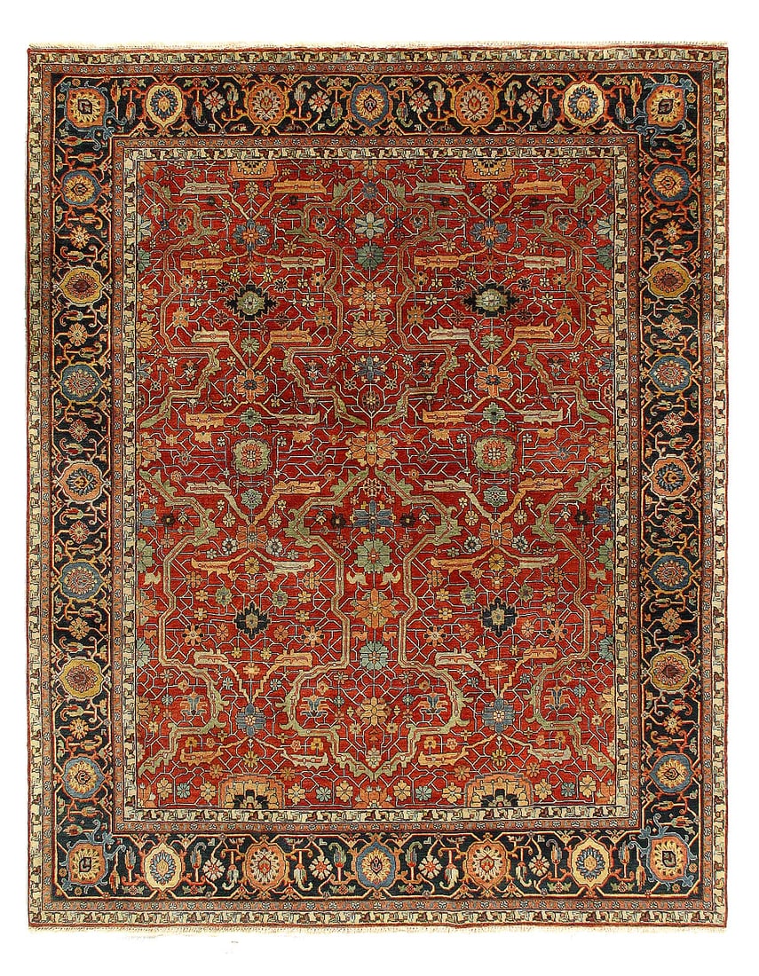 Rust Fine Hand Knotted Persian serapi Design Rug 8'X 10' (1 of 4)