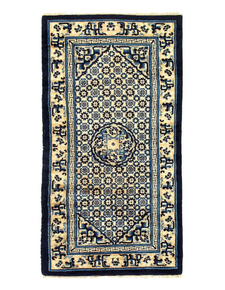 Navy Blue Antique chinese Peking 3'1'' X 6': Navy Blue Antique chinese Peking 3'1'' X 6' - 1920, Peking, Hand-Knotted, Lamb's Wool, 300 -D12303- 862.This item is part of our fine auction collection which includes many fine home accessories inclu