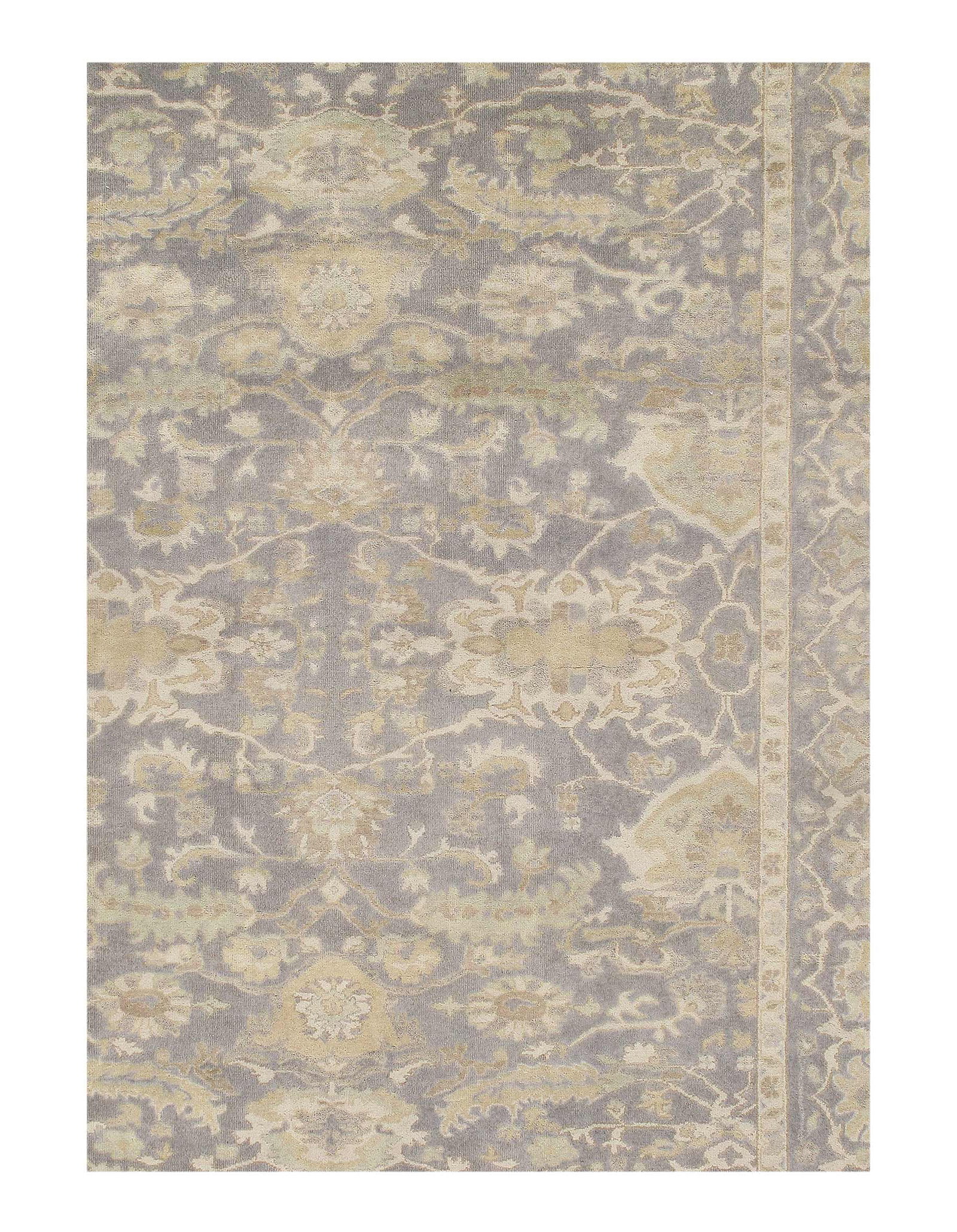 Gray Fine Hand Knotted Oushak 10' X 14': Gray Fine Hand Knotted Oushak 10' X 14' - New, Oushak, Hand-Knotted, Lamb's Wool, 300 -D09171- 862.This item is part of our fine auction collection which includes many fine home accessories including