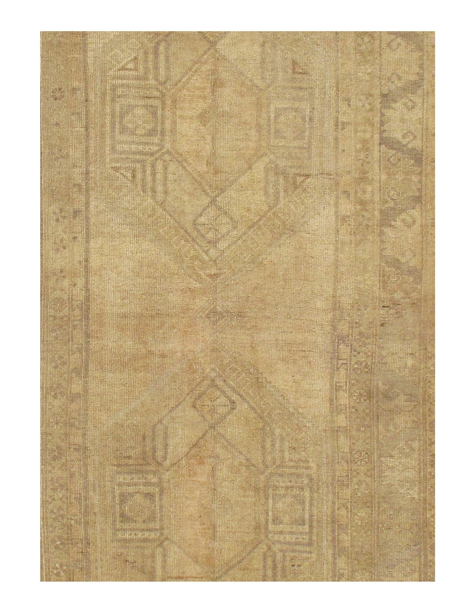 Beige Antique Oushak 5' X 10'7": Beige Antique Oushak 5' X 10'7" - circa 1940, Oushak, Hand-Knotted, Lamb's Wool, 300 -D08026- 862.This item is part of our fine auction collection which includes many fine home accessories including a