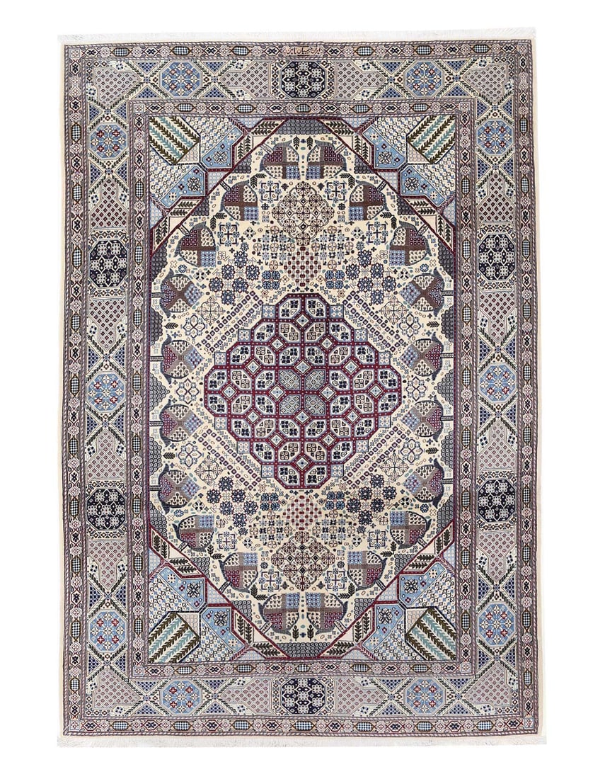 Fine Hand knotted Persian silk & wool Nain 7' X 9'11'': Fine Hand knotted Persian silk & wool Nain 7' X 9'11'' - New, Nain, Hand-Knotted, Wool & Silk, 300 -D13469- 862.This item is part of our fine auction collection which includes many fine home accessori