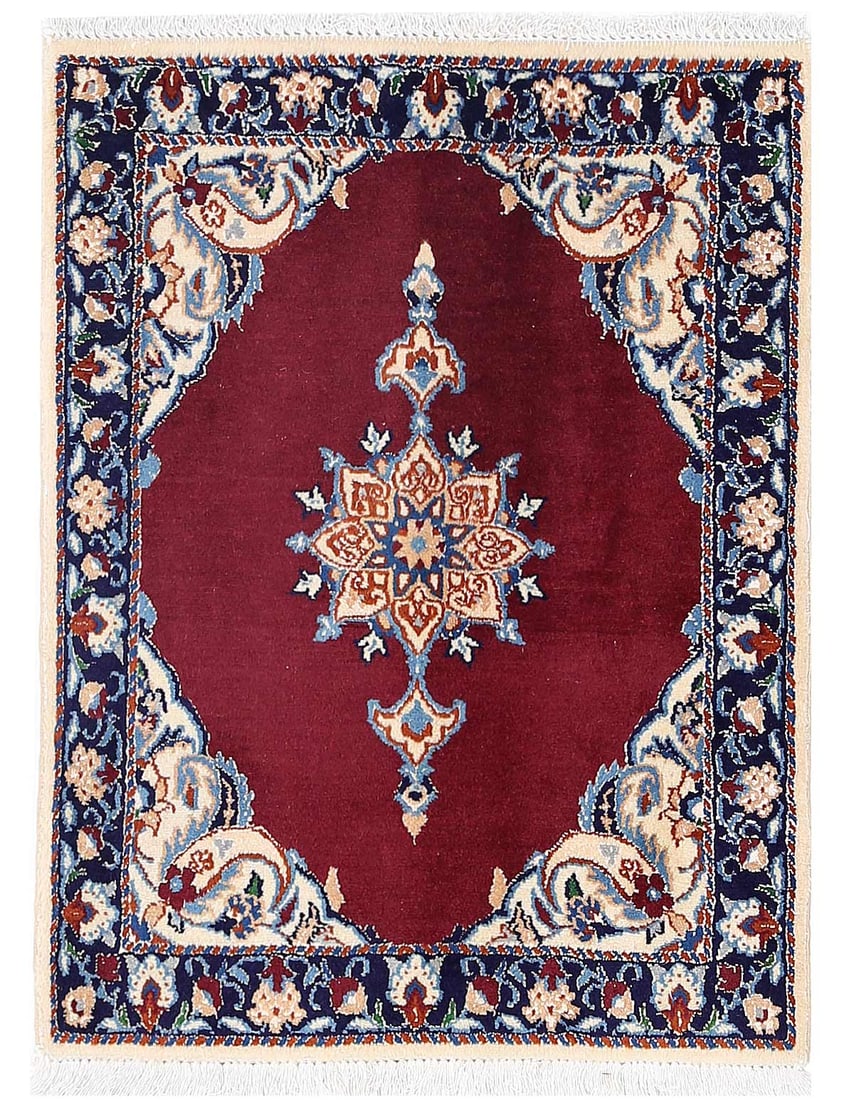 Red Fine Hand Knotted Persian Silk & wool Nain 2'X 2'9": Red Fine Hand Knotted Persian Silk & wool Nain 2'X 2'9" - NEW, Nain, Hand-Knotted, Wool & Silk, 300 -D13666- 862.This item is part of our fine auction collection which includes many fine home accessor