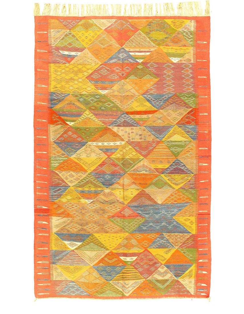 Fine Hand Knotted Flat Weave Moroccan 4'8" 8' (1 of 4)