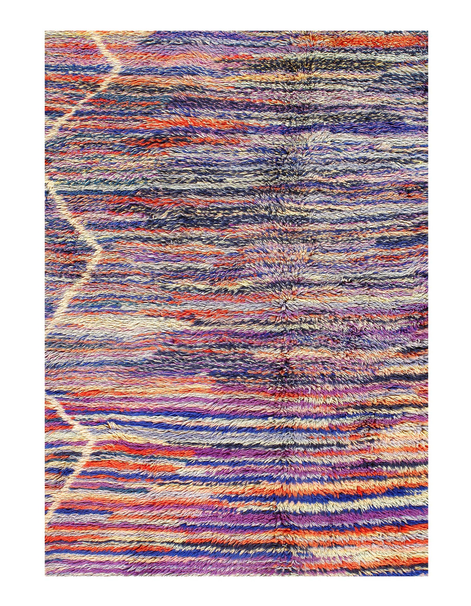 Fine Hand Knotted Vintage Authentic Moroccon 6'5'' X 8'5'': Fine Hand Knotted Vintage Authentic Moroccon 6'5'' X 8'5'' - Circa 1970, Moroccan, Hand-Knotted, Lamb's Wool, 300 -D11834- 862.This item is part of our fine auction collection which includes many fine