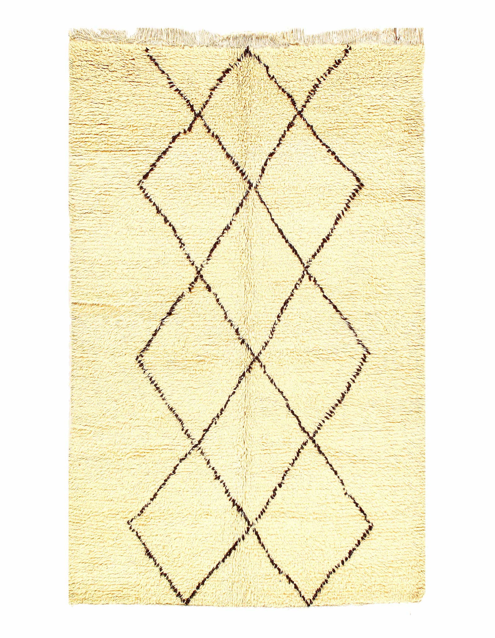 Fine Hand Knotted Vintage Genuine Moroccon 4'4'' X 6'11'': Fine Hand Knotted Vintage Genuine Moroccon 4'4'' X 6'11'' - Circa 1970, Moroccan, Hand-Knotted, Lamb's Wool, 300 -D11843- 862.This item is part of our fine auction collection which includes many fine