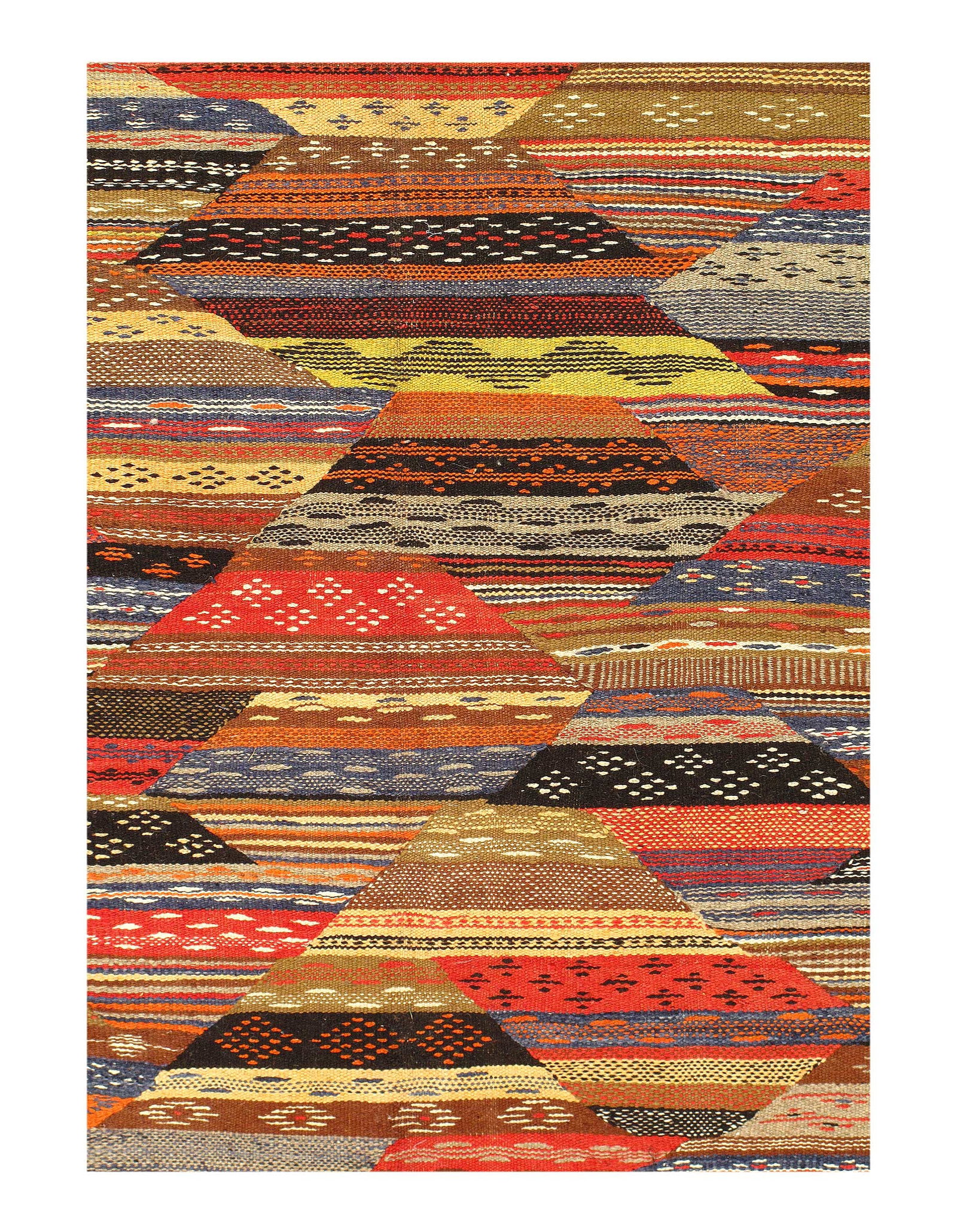 Fine Hand woven Flat Weave Vintage Moroccan 6' X 9'5'': Fine Hand woven Flat Weave Vintage Moroccan 6' X 9'5'' - Circa 1970, Moroccan, Hand-Woven, Flat Weave, 300 -D11888- 862.This item is part of our fine auction collection which includes many fine home a