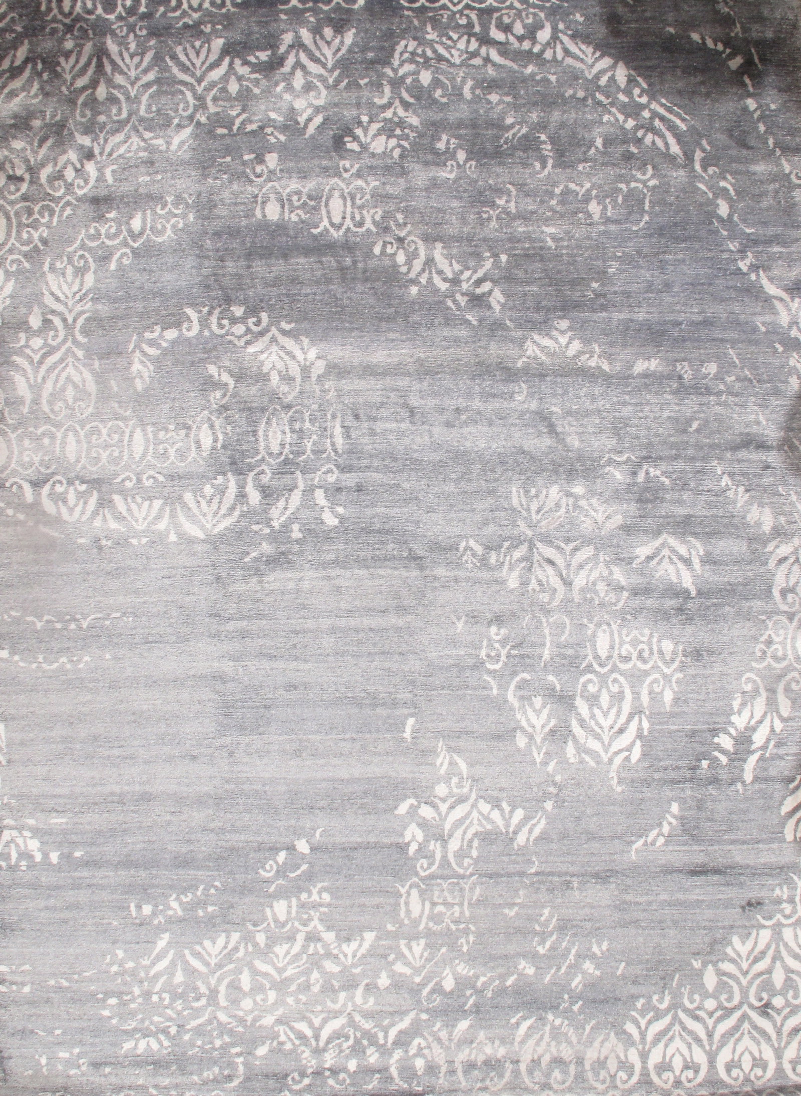 Gray Modern Bamboo silk Rug 10' X 14' 7'': Gray Modern Bamboo silk Rug 10' X 14' 7'' - New, Modern, Hand-Knotted, Bamboo Silk, 300 -D06640- 862.This item is part of our fine auction collection which includes many fine home accessories includin