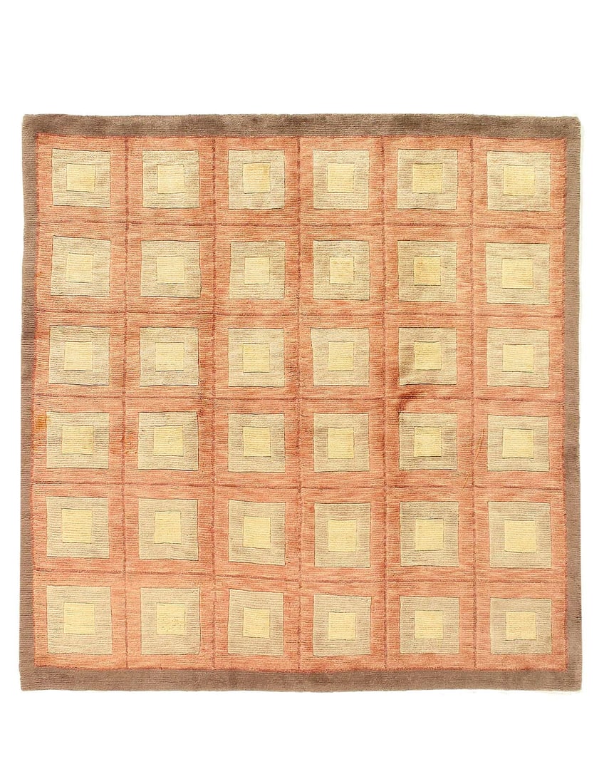 Fine Hand Knotted Modern square rug: Fine Hand Knotted Modern square rug - New, Modern, Hand-Knotted, Lamb's Wool, 300 -22800- 862.This item is part of our fine auction collection which includes many fine home accessories including antiq