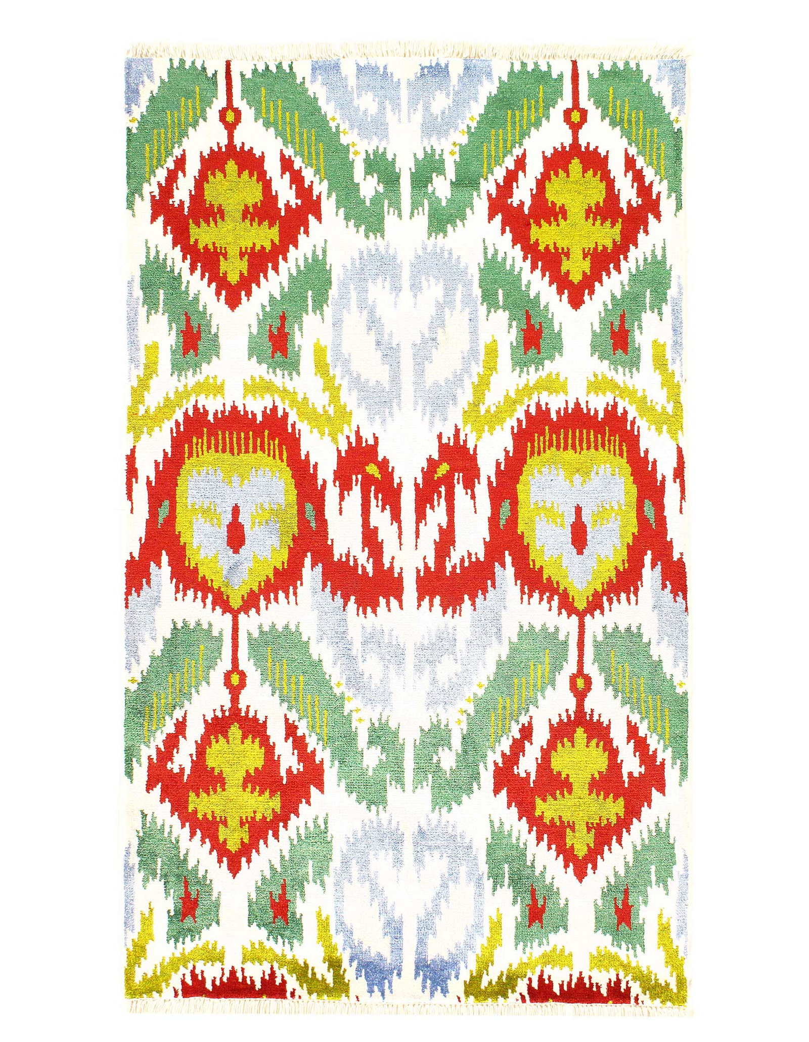 Multi Color Fine Hand Knotted Modern Rug 2'11'' X 5': Multi Color Fine Hand Knotted Modern Rug 2'11'' X 5' - New, Modern, Hand-Knotted, Wool & Silk, 300 -D08267- 862.This item is part of our fine auction collection which includes many fine home accessori