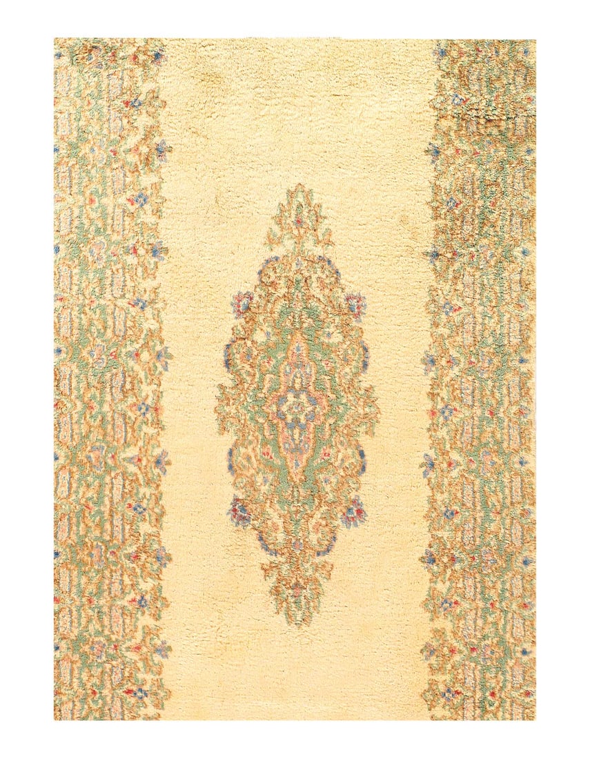 Ivory Persian Vintage Kerman Runner 3'x 21'3" (1 of 3)