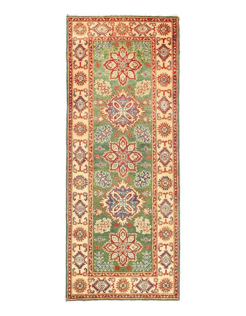 Fine Hand knotted Kazak Runner 2'6" X 6'7": Fine Hand knotted Kazak Runner 2'6" X 6'7" - NEW, Kazak, Hand-Knotted, Lamb's Wool, 300 -d15217- 862.This item is part of our fine auction collection which includes many fine home accessories includin