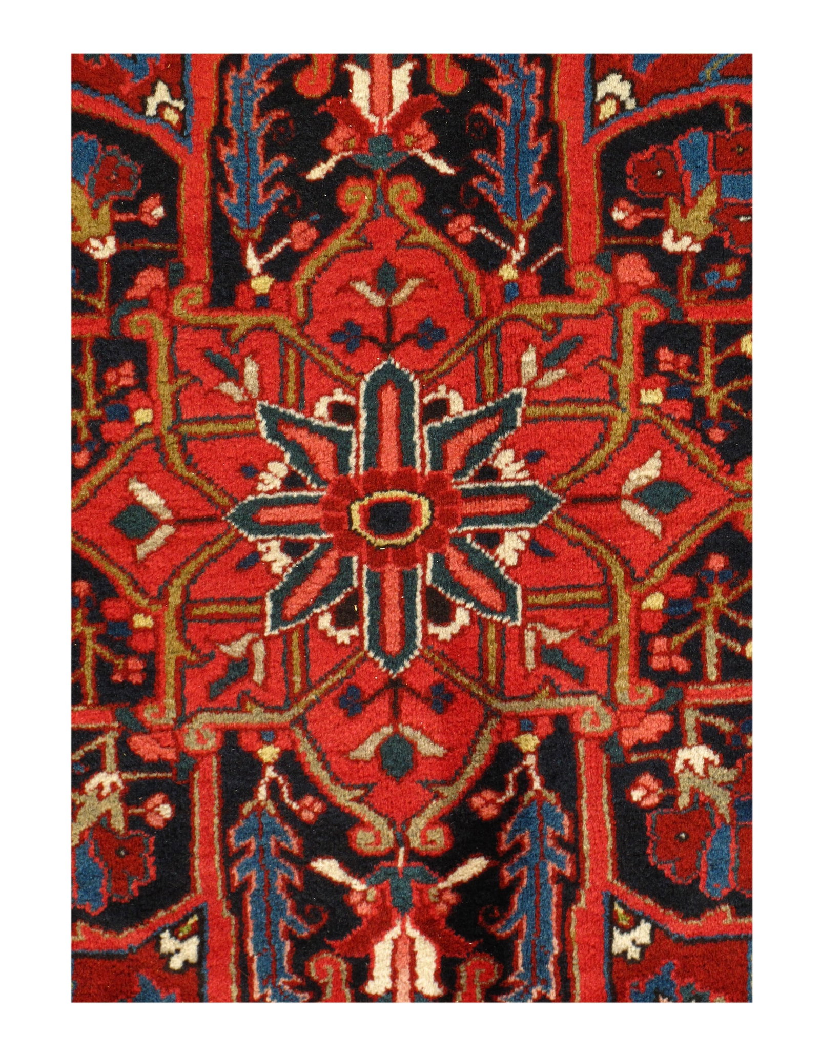 Red Persian Heriz 9 x 12: Red Persian Heriz 9 x 12 - circa 1960, Heriz, Hand-Knotted, Lamb's Wool, 300 -D08519- 862.This item is part of our fine auction collection which includes many fine home accessories including antique r