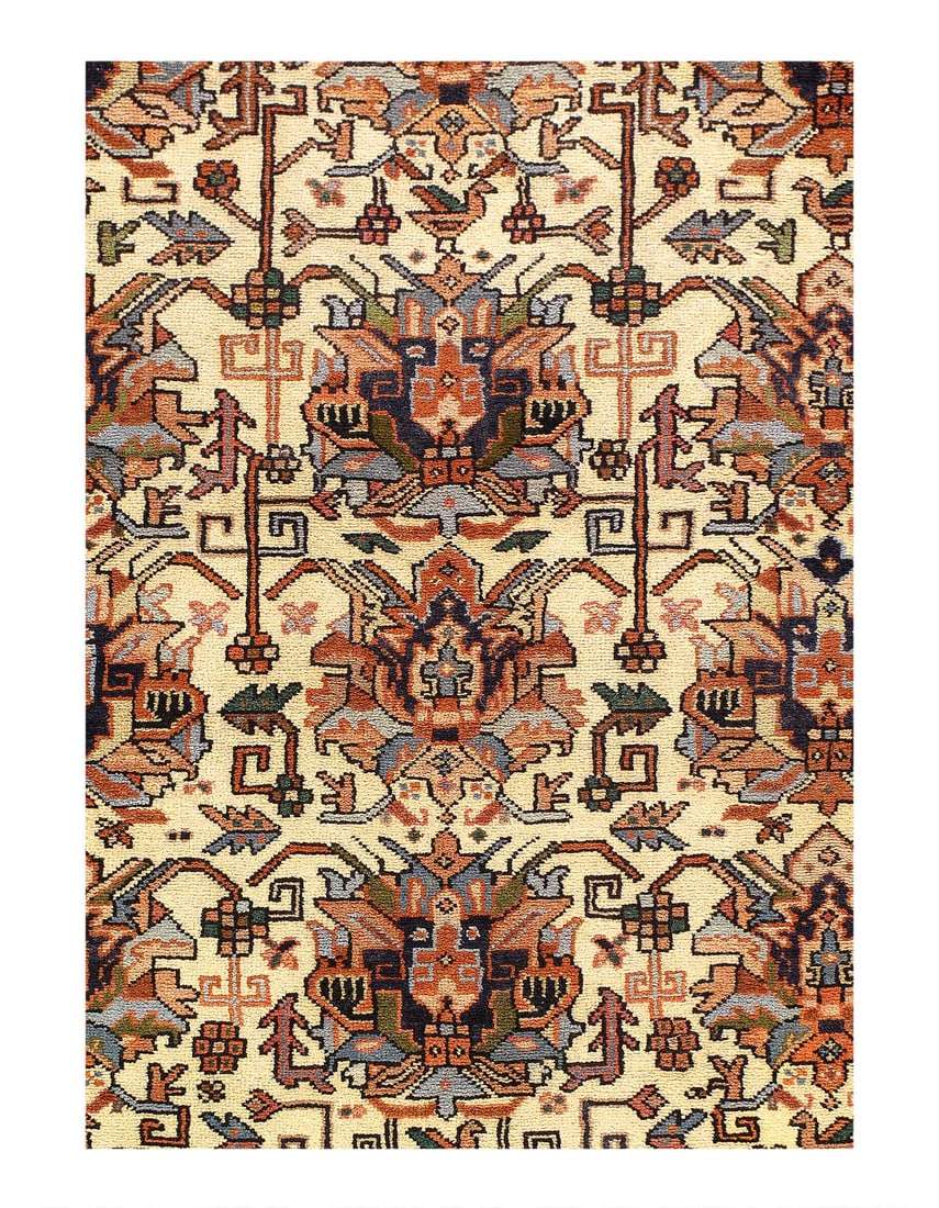 Persian Antique Heriz rug 4'11'' X 6'2'': Persian Antique Heriz rug 4'11'' X 6'2'' - circa 1880, Heriz, Hand-Knotted, Lamb's Wool, 300 -D12715- 862.This item is part of our fine auction collection which includes many fine home accessories inc