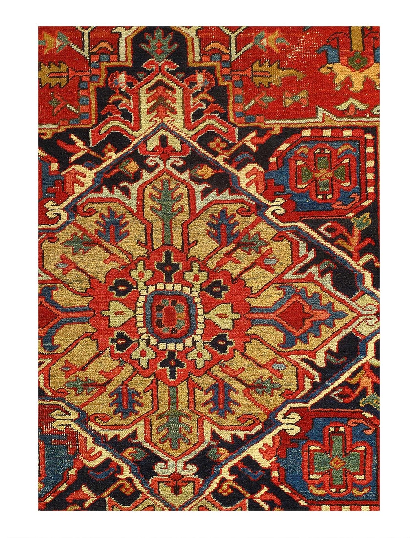 Antique Persian Heriz Serapi Rug 8'X 11': Antique Persian Heriz Serapi Rug 7'11'' X 'X 10'10''- CIRCA 1920, Serapi, Hand-Knotted, Lamb's Wool, 300 -D15237- 862.This item is part of our fine auction collection which includes many fine home acc