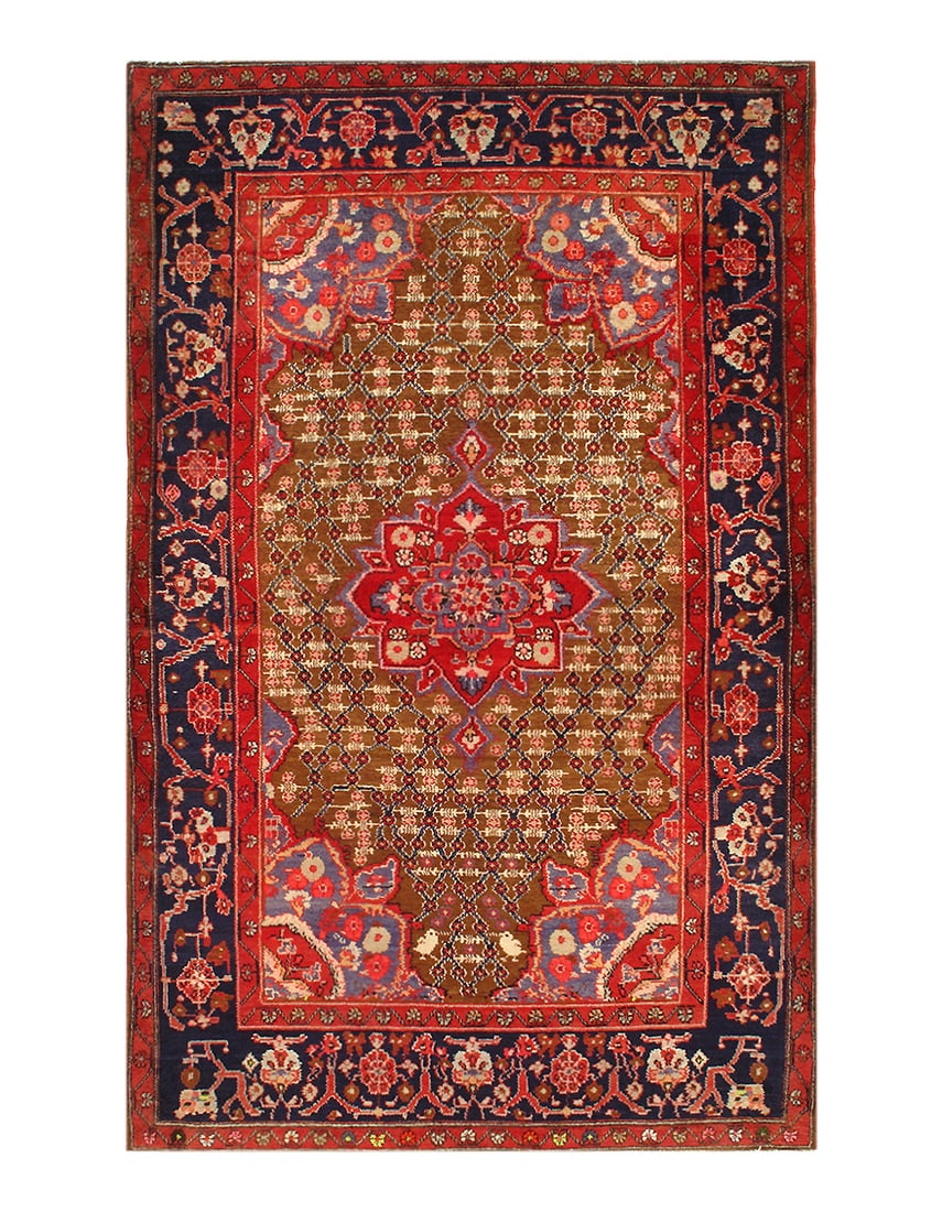 Brown Persian Hamadan 4'1''X 8'3'': Brown Persian Hamadan 4'1''X 8'3'' - , Hamadan, Hand-Knotted, Lamb's Wool, 300 -D10147- 862.This item is part of our fine auction collection which includes many fine home accessories including antique