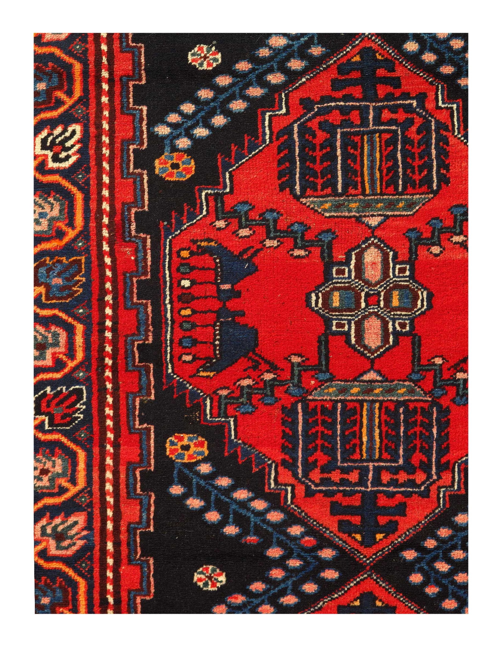 Red Persian Hand Knotted Hamdan Runner 3'5'' X 9'9'': Red Persian Hand Knotted Hamdan Runner 3'5'' X 9'9'' - Circa 1940, Hamadan, Hand-Knotted, Lamb's Wool, 300 -36902- 862.This item is part of our fine auction collection which includes many fine home ac
